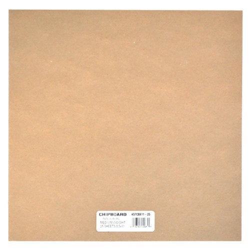 Book Cover Grafix Medium Weight Chipboard Sheets, 12-Inch by 12-Inch, Natural, 25-Pack