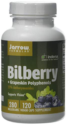 Book Cover Jarrow Formulas Bilberry + Grapeskin Polyphenols - 120 Vcaps, 120 Capsules