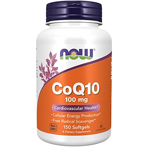 Book Cover NOW Supplements, CoQ10 (Coenzyme Q10) 100 mg, Pharmaceutical Grade, Cardiovascular Health*, 150 Softgels