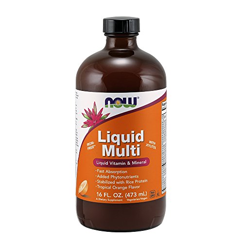 Book Cover NOW Supplements, Liquid Multi, Tropical Orange Flavor, Fast Absorption, with Added Phytonutrients, 16-Ounce
