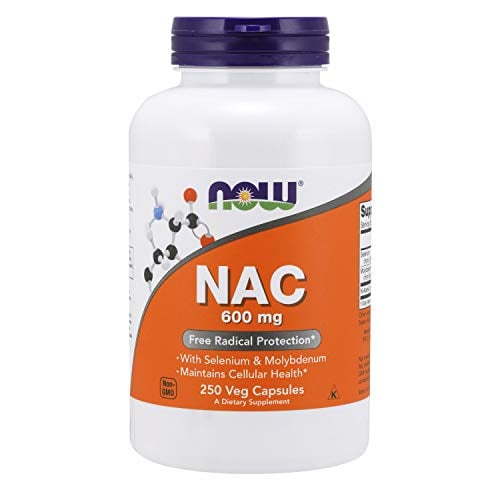 Book Cover NOW Foods Supplements, NAC (N-Acetyl Cysteine)600 mg with Selenium & Molybdenum, 250 Veg Capsules