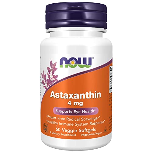 Book Cover NOW Supplements, Astaxanthin 4 mg, features Zanthin®, Supports Eye Health*, 60 Veg Softgels