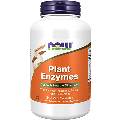 Book Cover NOW Supplements, Plant Enzymes with Lactase, Protease, Papain and Bromelain, 240 Veg Capsules