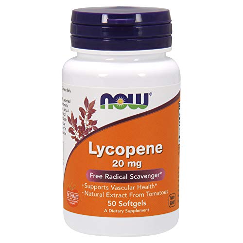 Book Cover NOW Supplements, Lycopene 20 mg with Natural Extract from Tomatoes, Free Radical Scavenger*, 50 Softgels