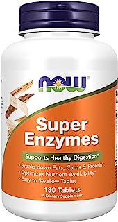 Book Cover NOW Supplements, Super Enzymes, Formulated with Bromelain, Ox Bile, Pancreatin and Papain, Super Enzymes, 180 Tablets