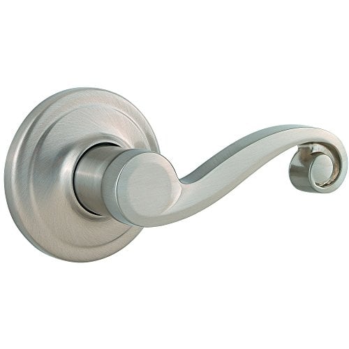 Book Cover Kwikset Lido Right-Handed Half-Dummy Lever with Microban Antimicrobial Protection in Satin Nickel (97880-681)