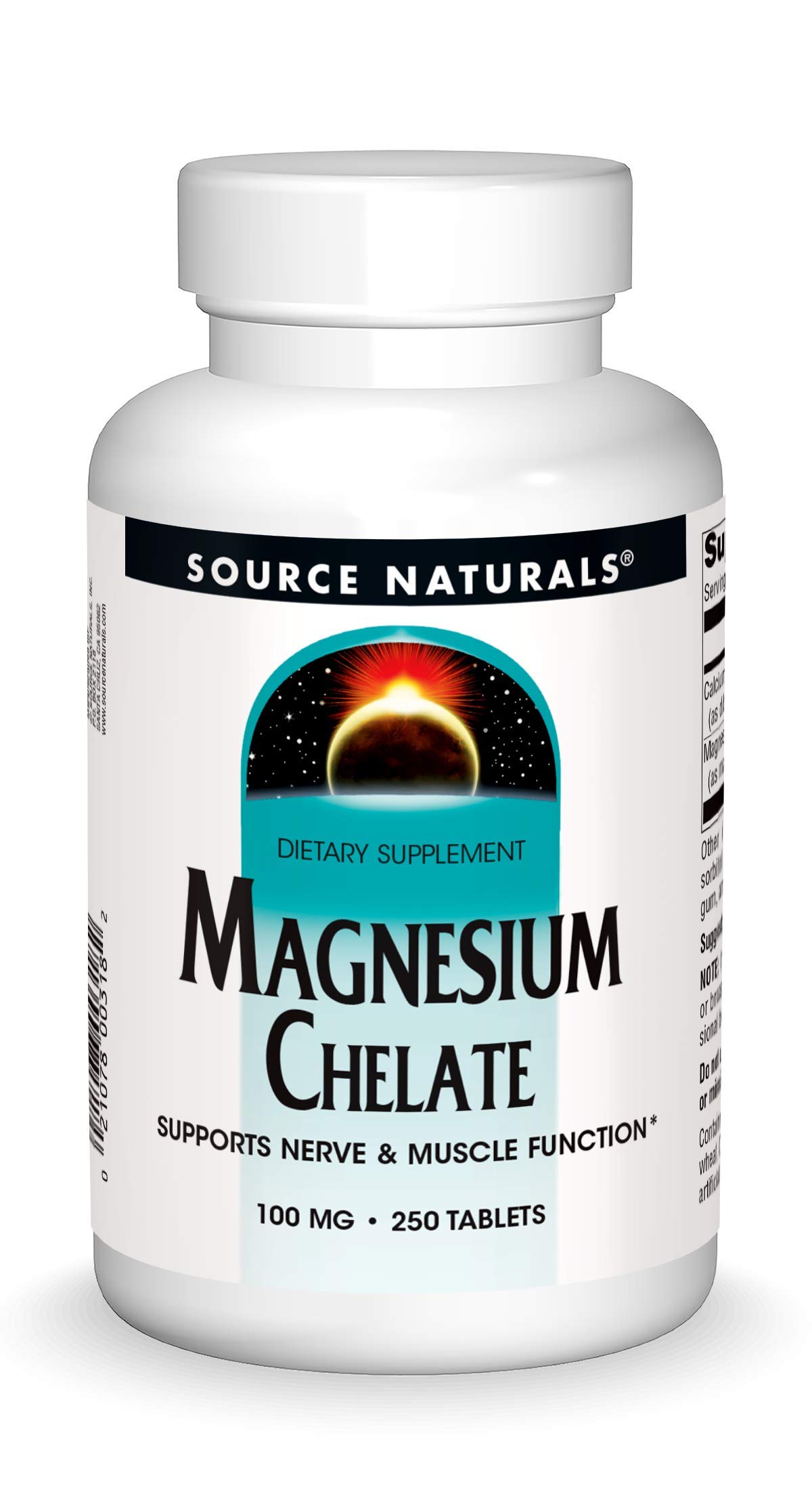 Book Cover Source Naturals Magnesium Chelate - Supports Nerve & Muscle Function - 250 Tablets