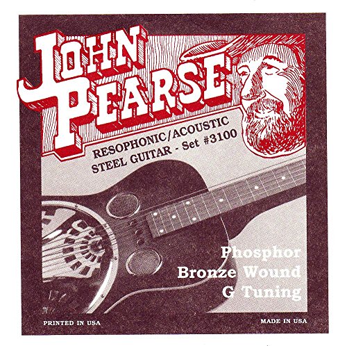 Book Cover John Pearse JP3100 Resophonic Acoustic Steel Guitar Bronze Wound G Tuning
