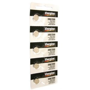 Book Cover Energizer 395 or 399 Button Silver Oxide SR927SW Cell Watch Battery Pack of 5 Batteries