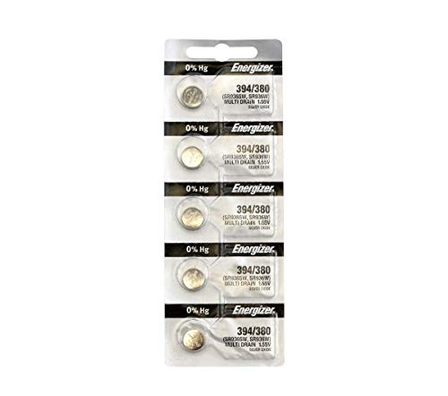 Book Cover Energizer 394 Button Cell Silver Oxide SR936SW Watch Battery Pack of 5 Batteries