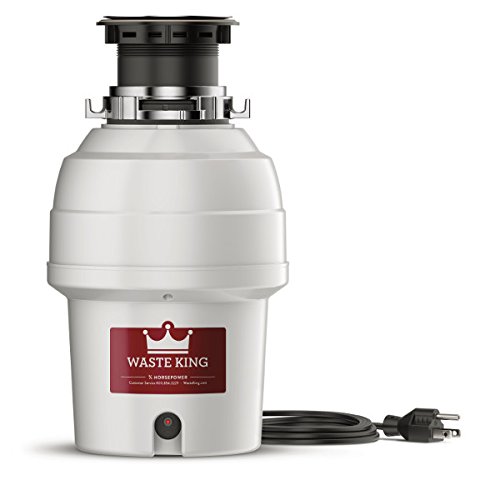 Book Cover Waste King L-3200 Garbage Disposal with Power Cord, 3/4 HP , Gray
