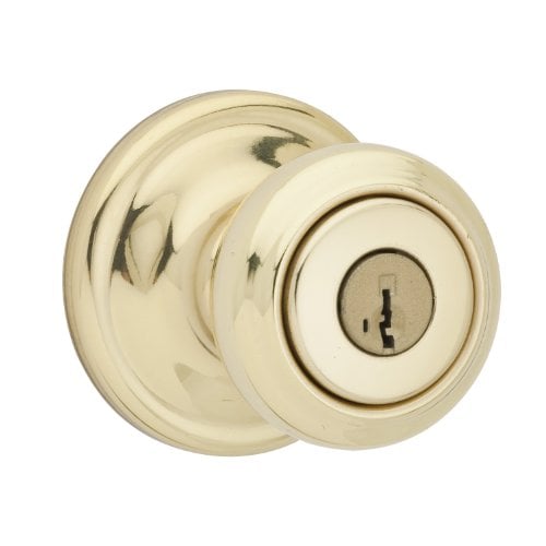 Book Cover Kwikset Cameron Entry Knob featuring SmartKey in Polished Brass