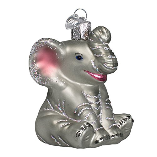 Book Cover Old World Christmas Little Elephant Glass Blown Ornament for Christmas Tree