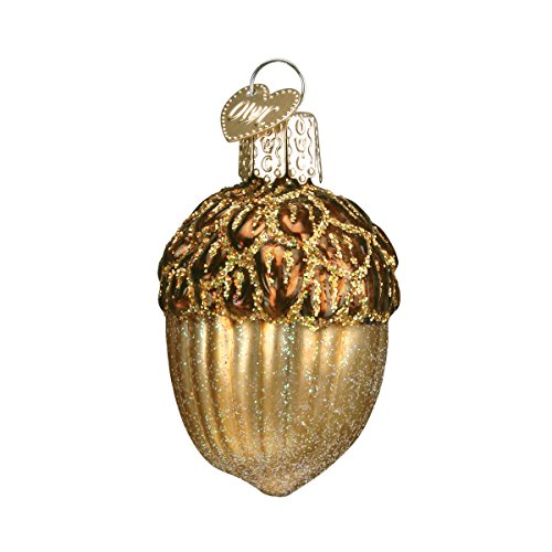 Book Cover Old World Christmas Acorn Glass Blown Ornament for Christmas Tree