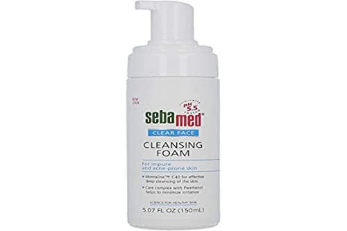 Book Cover Sebamed Clear Face Cleansing Foam pH 5.5 for Acne Prone Skin Gentle Deep Pore Cleanser with Provitamin B5 5.0 Fluid Ounces (150 Milliliters).