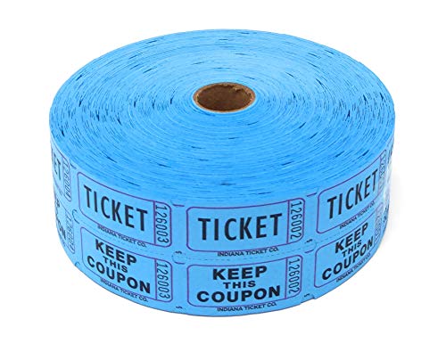 Book Cover PM Company 59004 Consecutively Numbered Double Ticket Roll, Blue, 2000 Tickets per Roll