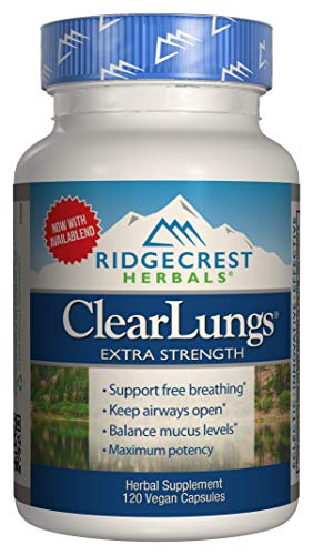 Book Cover Ridgecrest Clearlungs Extra Strength, Herbal Decongestant, 120 Vegan Capsules