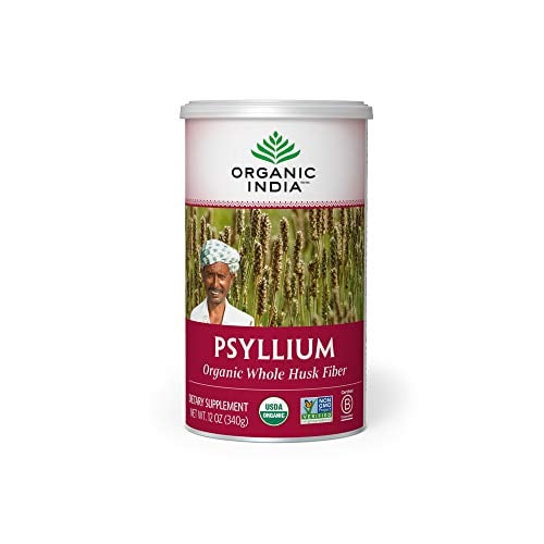 Book Cover Organic India Psyllium Herbal Powder - Whole Husk Fiber, Healthy Elimination, Keto Friendly, Vegan, Gluten-Free, USDA Certified Organic, Non-GMO, Soluble & Insoluble Fiber Source - 12 Oz Canister (Pack of 1)