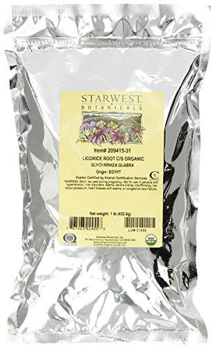 Book Cover Starwest Botanicals Organic Licorice Root Loose Cut and Sifted, 1 Pound Bulk Bag