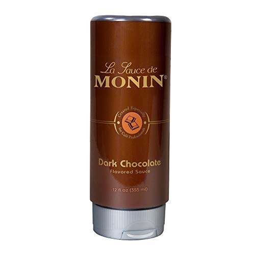 Book Cover Monin - Gourmet Dark Chocolate Sauce, Velvety and Rich, Great for Desserts, Coffee, and Snacks, Gluten-Free, Non-GMO (12 Ounce)