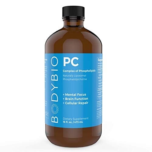 Book Cover BodyBio - PC Phosphatidylcholine + Phospholipids - Liposomal for High Absorption - Optimal Brain & Cell Health - Boost Memory, Cognition, Focus & Clarity - 100% Non-GMO - 16 oz
