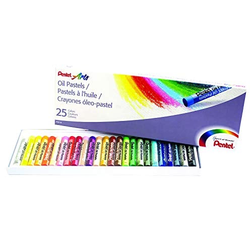 Book Cover Pentel Arts Oil Pastel Set, 5/16 x 2-7/16 Inch, Assorted Colors, Set of 25