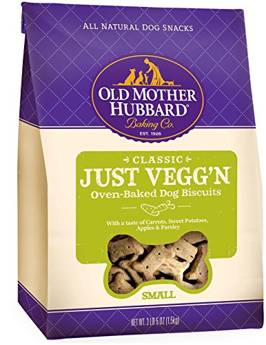 Book Cover Old Mother Hubbard by Wellness Classic Just Vegg'N Natural Dog Treats, Crunchy Oven-Baked Biscuits, Ideal for Training, Small Size, 3.3 pound bag