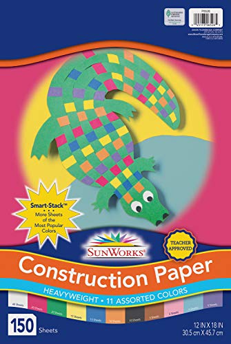 Book Cover SunWorks 6526 Construction Paper, 11 Assorted Colors, 12