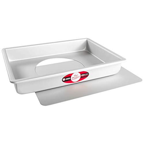 Book Cover Fat Daddio's Sheet Cake Pan with Removable Bottom Anodized Aluminum, 9 x 13 x 2 Inch, Silver