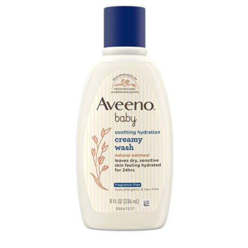 Book Cover Aveeno Baby Soothing Hydration Creamy Body Wash with Natural Oatmeal, Baby Bath Wash for Dry & Sensitive Skin, Hypoallergenic, Fragrance-, Paraben- & Tear-Free Formula, 8 fl. oz