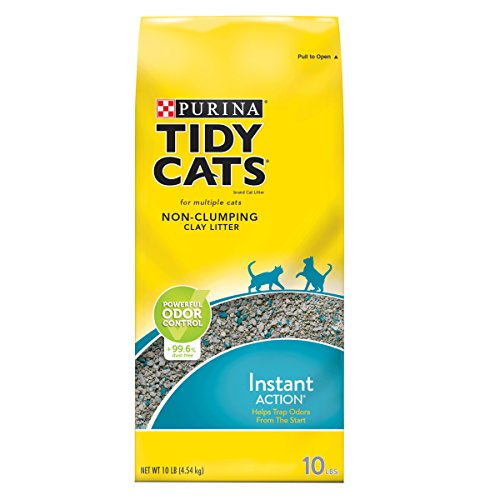 Book Cover Purina Tidy Cats Non Clumping Cat Litter, Instant Action Low Tracking Cat Litter - (4) 10 lb. Bags
