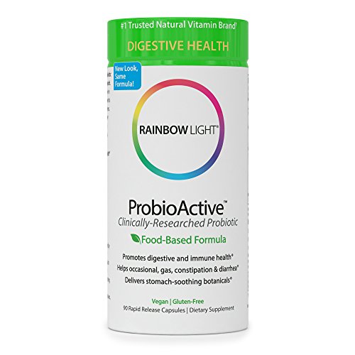 Book Cover Rainbow Light - ProBio Active - Food-Based Probiotic Supplement Supports Gastrointestinal Health, Digestive and Immune Health; Shelf-stable, Vegan, Gluten-Free - 90 vCaps