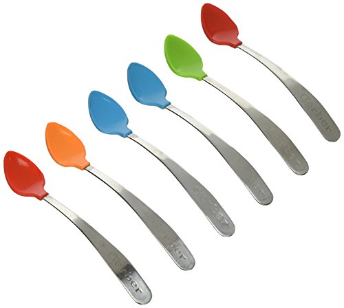 Book Cover Gerber Graduates Spoons BPA Free, Silicone, 4+ Months 6 ea