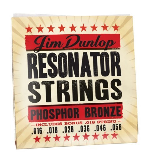 Book Cover Dunlop DOP1656 Resonator Strings, Phosphor Bronze, Medium, .016-.056, 6 Strings/Set