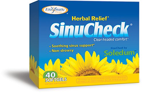 Book Cover Enzymatic Therapy SinuCheck Clear-Headed Comfort, Non-Drowsy Herbal Relief, 40 Softgels