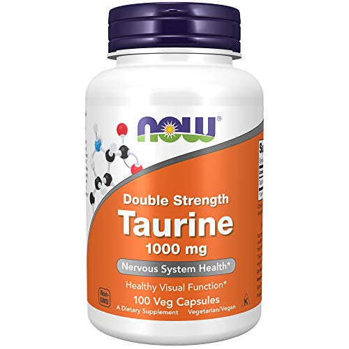 Book Cover NOW Supplements, Taurine 1,000 mg, Double Strength, Nervous System Health*, 100 Veg Capsules