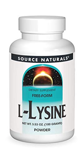 Book Cover Source Naturals L-Lysine Free Form Powder -Amino Acid Supplement Supports Energy Formation & Collagen - 100 Grams