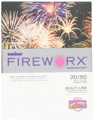 Book Cover Boise Fireworx Color Copy/Laser Paper, 20 lb, Letter Size (8.5 x 11), Powder Pink, 500 Sheets (MP2201-PK)