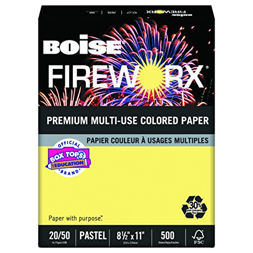 Book Cover Boise Fireworx Color Copy/Laser Paper, 20 lb, Letter Size (8.5 x 11), Crackling Canary, 500 Sheets (MP2201-CY)