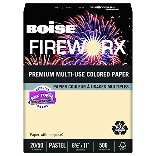 Book Cover Boise Fireworx Color Copy/Laser Paper, 20 lb, Letter Size (8.5 x 11), Flashing Ivory, 500 Sheets (MP2201-IY)