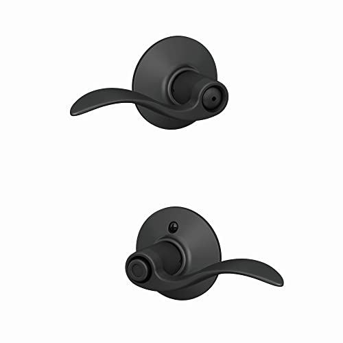 Book Cover Schlage F40 ACC 622 Accent Door Lever, Bed & Bath Privacy Lock, Matte Black