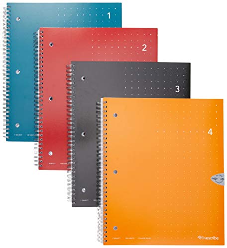 Book Cover Livescribe 8.5 x 11 Single Subject Notebook #1-4 (4-pack)