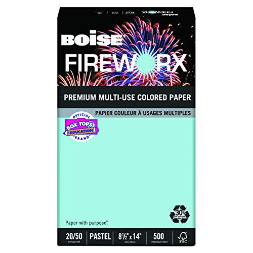 Book Cover Boise MP2204-BE FIREWORX Colored Paper, 20-Pound, 8-1/2 x 14, Bottle Rocket Blue, 500 Sheets/Ream