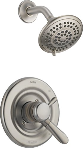 Book Cover Delta Lahara 17 Series Dual-Function Shower Trim Kit with 5-Spray Touch Clean Shower Head, Stainless T17238-SS (Valve Not Included)