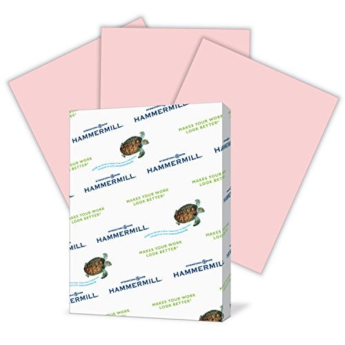 Book Cover Hammermill Colored Paper, Pink Printer Paper, 20lb, 8.5x11 Paper, Letter Size, 500 Sheets / 1 Ream, Pastel Paper, Colorful Paper (103282R)