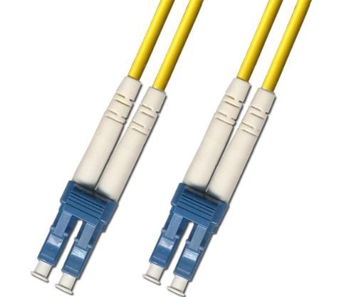 Book Cover 1 Meter Singlemode Duplex Fiber Optic Cable (9/125) - LC to LC - Yellow