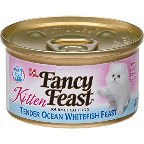 Book Cover Fancy Feast Gourmet Kitten Formula Tender Ocean Whitefish Feast Canned Cat Food (24/3-oz cans)