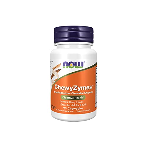 Book Cover NOW Supplements, ChewyZymes, Broad Spectrum Chewable Enzymes, Berry Flavor, 90 Chewables