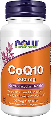 Book Cover NOW Supplements, CoQ10 200 mg, 60 Veg Capsules