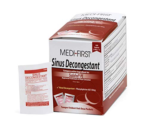 Book Cover Medique Products Medi-First 80933 Sinus Decongestant, 100-Packets of 1 (Packaging may vary)